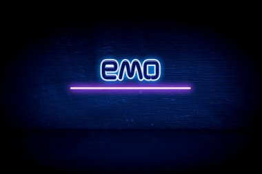 Emo - Mavi neon duyuru tabelası