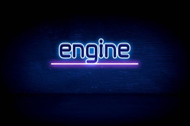 Motor - Mavi neon duyuru tabelası