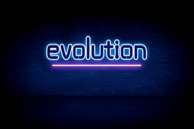 Evrim - Mavi neon duyuru tabelası