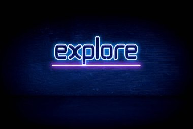 Keşif - Mavi neon duyuru tabelasıName