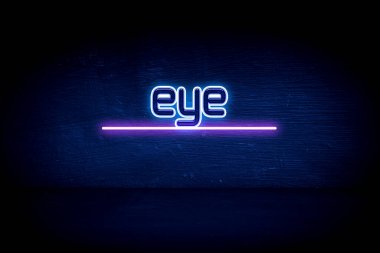 Göz - Mavi neon duyuru tabelası
