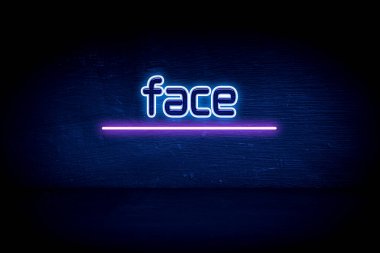 Face - Mavi neon duyuru tabelası