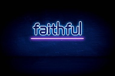 Sadık - Mavi neon duyuru tabelası