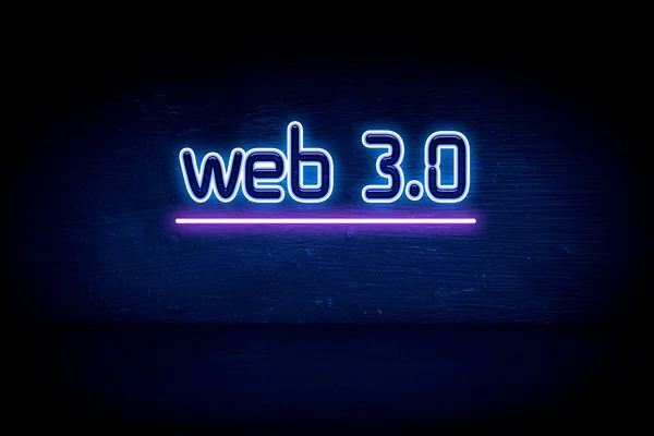 Web Kék Neon Hirdetőtábla — Stock Fotó