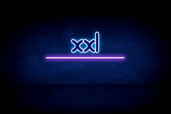 Xxl Голубая Неоновая Вывеска Объявления — стоковое фото