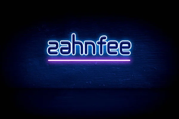 Zahnfee Blue Neon Announcement Signboard — 스톡 사진