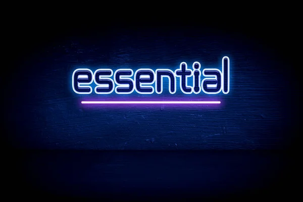 Essential Blue Neon Announcement Signboard — Stock Photo, Image