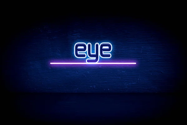 Eye Blue Neon Announcement Signboard — Stock Photo, Image