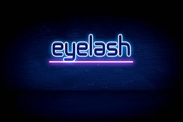 Eyelash Niebieski Neon Ogłoszenie Tablicy Ogłoszeń — Zdjęcie stockowe