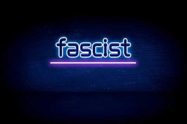 ファシスト 青いネオンの看板 — ストック写真