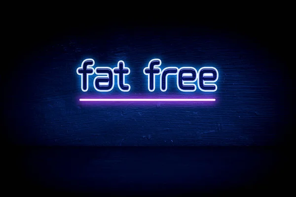 Fat Free Modrá Neonová Reklamní Tabule — Stock fotografie