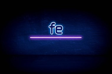 fe - mavi neon duyuru tabelası