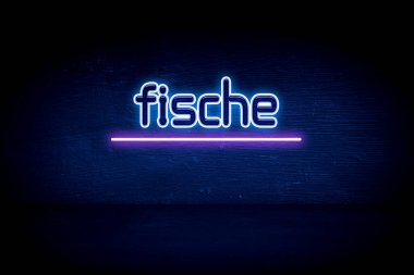 Fische - Mavi neon duyuru tabelası