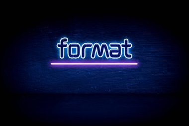 Biçim - Mavi neon duyuru tabelası