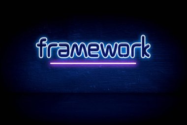 Çerçeve - mavi neon duyuru tabelası