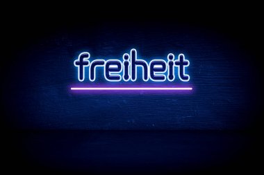 Freiheit - Mavi neon duyuru tabelası