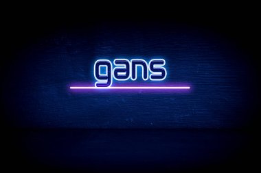 Gans - Mavi neon duyuru tabelası