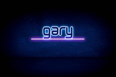 Gary - mavi neon duyuru tabelası