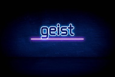 geist - mavi neon duyuru tabelası