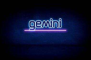 Gemini - Mavi neon duyuru tabelası