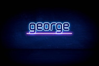 George - mavi neon duyuru tabelası