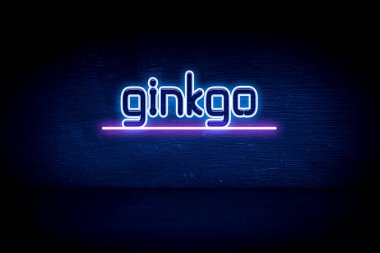 ginkgo - mavi neon duyuru tabelası