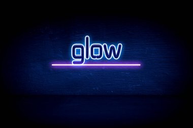 parıltı - mavi neon duyuru tabelası