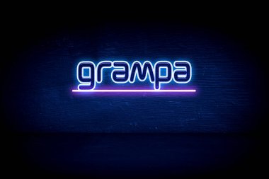 Büyükbaba - Mavi neon duyuru tabelası