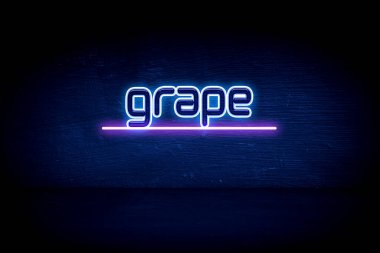 Üzüm - Mavi neon duyuru tabelası