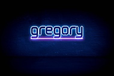 Gregory - mavi neon duyuru tabelası