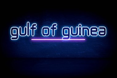 Gine Körfezi - Mavi neon duyuru tabelası