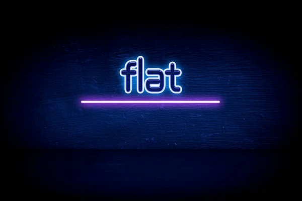 Flat Blue Neon Announcement Signboard — Stock Photo, Image