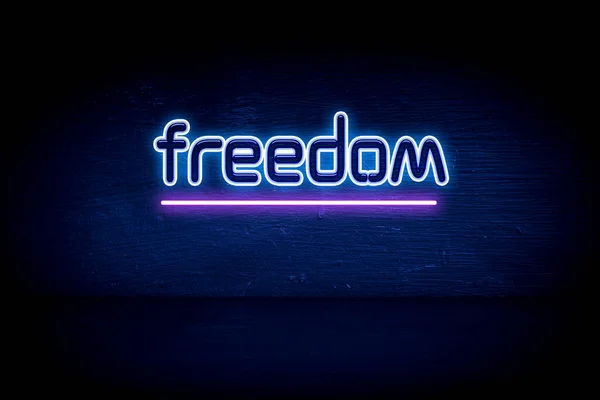 Freedom Синій Неоновий Вивіска Оголошення — стокове фото