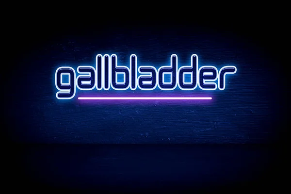 Gallbladder Синій Неоновий Вивіска Оголошення — стокове фото
