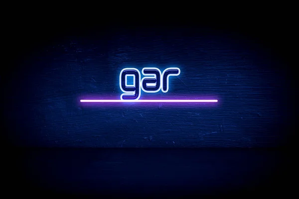 Gar Cartello Blu Neon Annuncio — Foto Stock