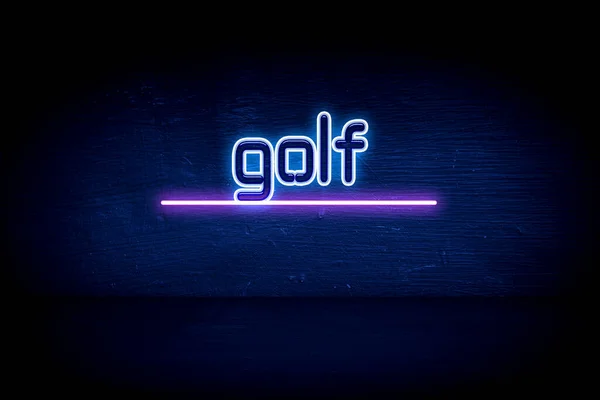 Golf Синяя Неоновая Вывеска — стоковое фото
