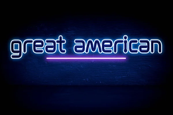 Grote Amerikaanse Smokeout Blauw Neon Aankondiging Signboard — Stockfoto