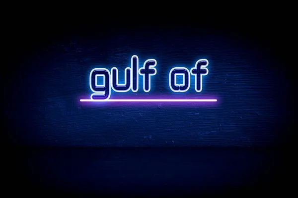 Gulf Carpentaria Blue Neon Announcement Signboard — Stock Photo, Image