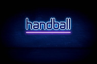 Hentbol - Mavi neon duyuru tabelası