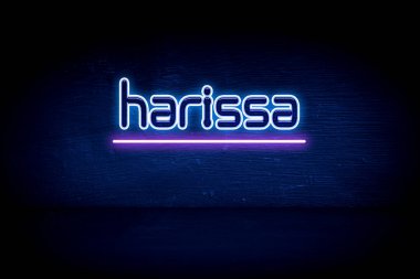 Harissa - Mavi neon duyuru tabelası
