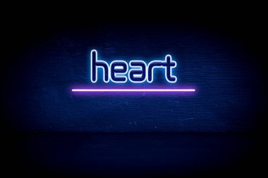 Kalp - Mavi neon duyuru tabelası