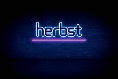 Bitki - Mavi neon duyuru tabelası