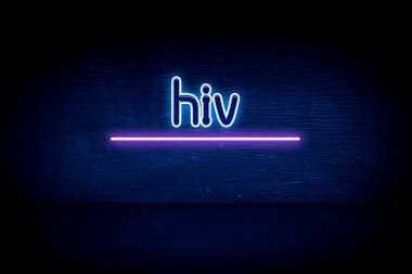 HIV - mavi neon duyuru tabelası