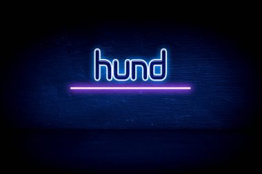 Hund - Mavi neon duyuru tabelası