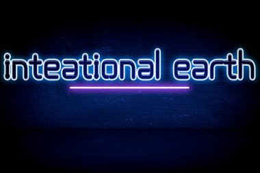 Bütünleşik Dünya Günü - mavi neon duyuru tabelası