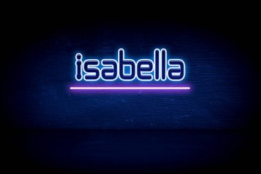 Isabella - mavi neon duyuru tabelası