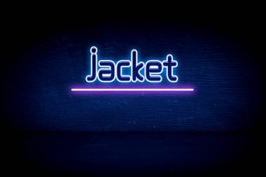 Ceket - Mavi neon duyuru tabelası