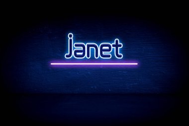 Janet - Mavi neon duyuru tabelası