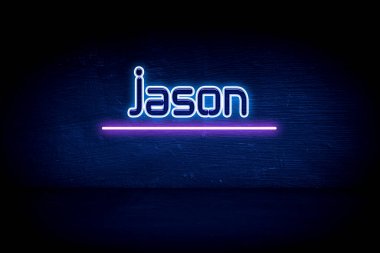 Jason - mavi neon duyuru tabelası