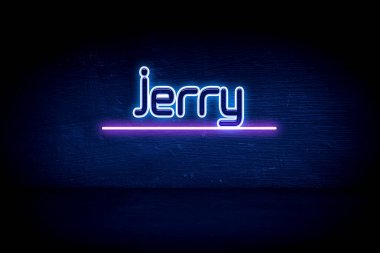 Jerry - Mavi neon duyuru tabelası